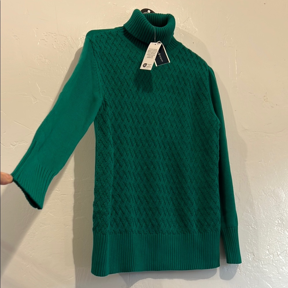 Karen Scott Emerald Green Cowl Neck Sweater